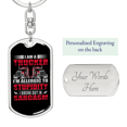 thumbnail image 2 of Trucker Allergic To Stupidity Swivel Trucker Keychain Dog Tag Stainless Steel or 18k Gold, 2 of 10