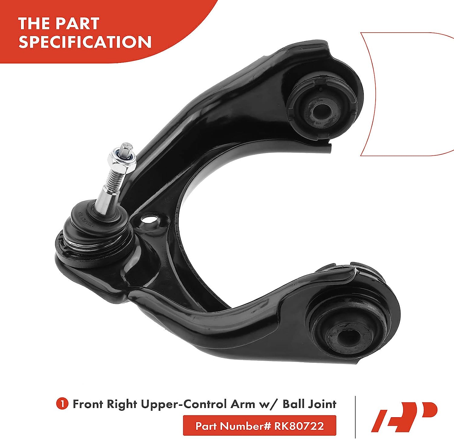 AM Autoparts Front Right Upper Control Arm With Ball Joint For Ford Explorer & Mercury Mountaineer (2006-2010)