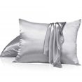 thumbnail image 6 of 2-Piece Satin Silky Pillow Cases with Zipper (Various Colors), 6 of 7