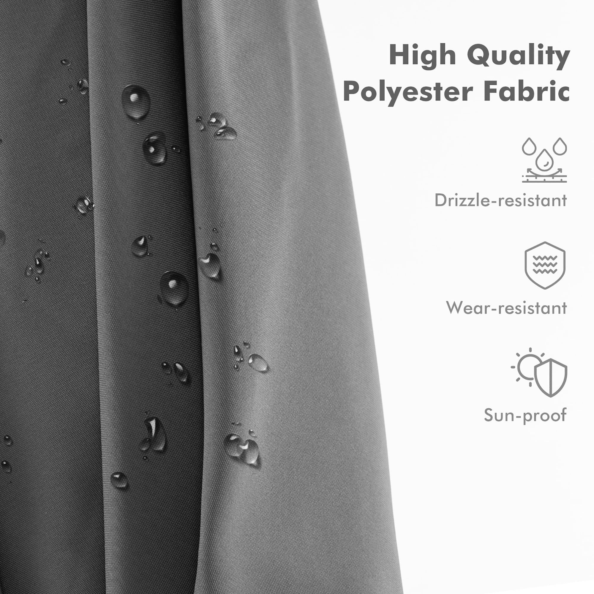 Gymax Patio 9.5FT Square Cantilever Offset Umbrella Double Vented 360°  Heavy Duty Gray