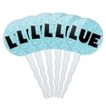 thumbnail image 1 of Lue Cupcake Picks Toppers - Set of 6 - Blue Speckles, 1 of 1