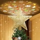 thumbnail image 1 of wonima02 Christmas Tree Topper Lighted with 6 Patterns Projector, Christmas Tree Star Topper Built-in 3D Glitter LED Rotating Lights, Gold Tree Topper Christmas Decoration for Xmas Party Holiday, 1 of 1