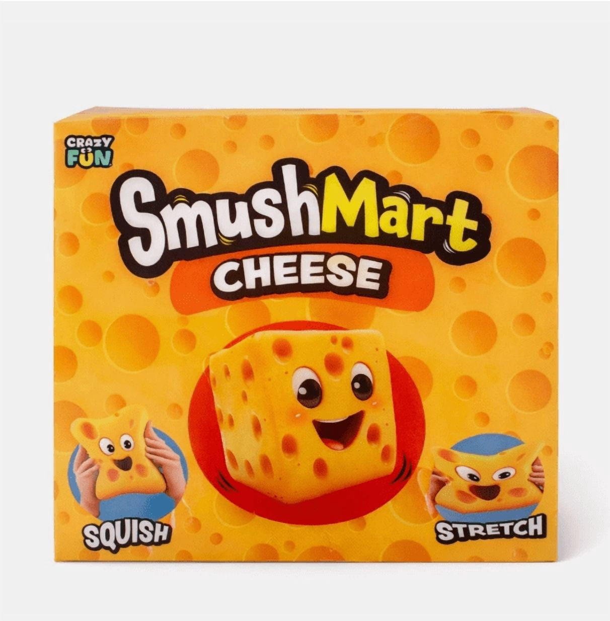 Squishy JUMBO CHEESE SQUISHY 5” Smush Mart ,Soft Sensory Stress Relief Tools for Teens and Adults - Fun Novelty Gift for Holiday Festivals