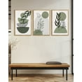 thumbnail image 6 of SHENIFY Large 24x36in3pcs Neutral Framed Green Boho Wall Art Botanical Sage Wall Decor Geometric Artwork for Living Room Bedroom, 6 of 7