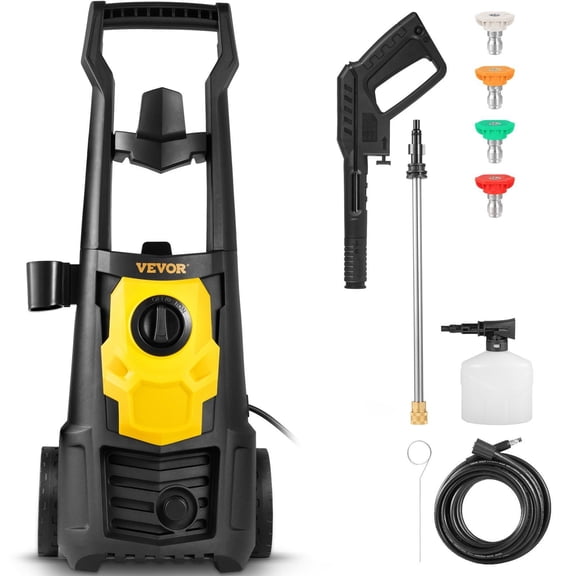 Portable Electric Washer, 2000PSI 1.65GPM with 30ft Hose on Reel, Clean Patios,Cars,Fences