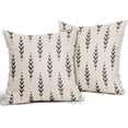 thumbnail image 3 of Black Boho Pillow Covers 18x18 Set of 2 Ethnic Design Vintage Geometric Herringbone Print Decorative Throw Pillows Outdoor PillowCase Square Linen Farmhouse Cushion Case Decor for Couch Sofa Bed, 3 of 6