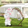 thumbnail image 4 of Outsunny 7FT Wedding Arch, Heptagon Wooden Arch for Ceremony, Brown, 4 of 10
