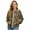 Camo Hunting Forest, variant on Women's Zip Up Bomber Jacket Coat Long Sleeve Cardigan Jacket Slouchy Cropped Coats Lightweight Outerwear Streetwear Fall Winter Tops, 3X-Large, Black White Butterfly