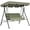 Green and Brown, variant on Outsunny 3-Seat Patio Swing Chair with Adjustable Canopy Brown