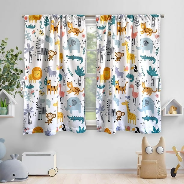 Béla Home Cortinas Infantiles niño niña 1.30 Alto X 2m Ancho (Zoo)