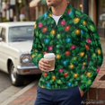 thumbnail image 6 of Aplkyhs Green Christmas Lights Men Workout Tops Long Sleeve Cloth Lightweight with Collar Shirt Fit Plain Machine Washable for Golf Tennis Hiking Running Gym, 6 of 7