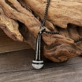 thumbnail image 3 of PAMTIER Men Stainless Steel Hip Hop Punk Rock Crystal Micro-Pave Iced Out Round Zircon Inlay Music Microphone Pendant Necklace Black Free Chain, 3 of 7