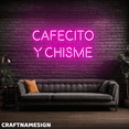 thumbnail image 2 of Craftnamesign Cafecito Y Chisme Neon Sign, Coffee Store Wall Sign, Coffee Wall Art, 2 of 5