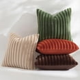 thumbnail image 5 of Smile Bee 18x18 inch Faux Fur Plush Decorative Throw Pillow Covers Set of 2, Soft Fluffy Striped Decorative Modern Couch Pillow Cases for Sofa and Bed, Rust, 5 of 9