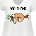 thumbnail image 4 of Inktastic Nap Champ Cute Sleeping Sloth Women's Plus Size V-Neck T-Shirt, 4 of 5