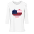 thumbnail image 4 of FAVIPT Fourth of July Shirts Womens Stars and Stripes USA Flag Print Blouses 3/4 Length Sleeve Crew Neck Tees Casual Trendy Summer 2025 Tops Multicolor,L, 4 of 4