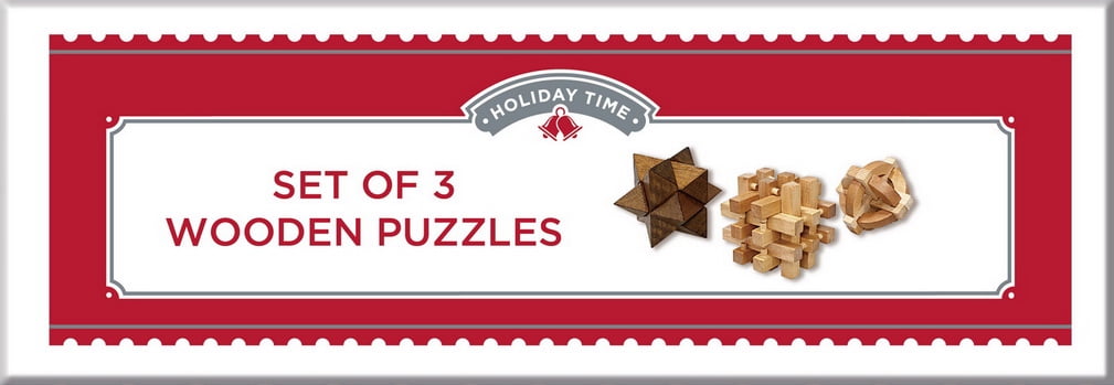set of 3 wooden puzzles