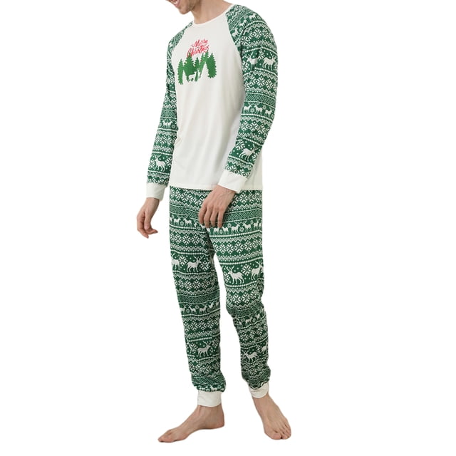 Opperiaya Vêtements de Nuit Parent-Enfant Xmas Col Rond Hauts Pantalons / Combinaison