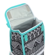 Arctic Zone Dual Compartment Lunch Bag Plus with Microban® Protected Easy Clean Lining, Black and White Aztec