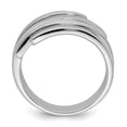 thumbnail image 2 of Sterling Silver Rhodium-plated Polished and Brushed Ring, 2 of 6
