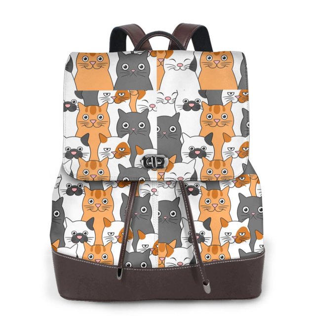 Fotbe Funny Cats Mochila Bolso con Estampado para Mujer, Mochila Antirrobo de Nylon Impermeable, Bolsa Ligera de Hombro
