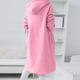 thumbnail image 5 of ICHUANYI Clearance Women's Solid Color Hoodie Zipper Long Sleeve Sweatshirts Pockets Irregular Hem Long Coat Tops(Pink, XL) ICHUANYI WER2023081000307, 5 of 6