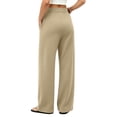 thumbnail image 7 of Qingpeng Womens Curved Seam Wide Leg Sweatpants Drawstring High Waist Loose Casual Solid Color Long Pants with Pockets, 7 of 7
