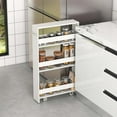 thumbnail image 2 of Costway 4-Tier Slim Storage Cart with Open Shelves Rolling Kitchen Cart on Wheels Narrow White, 2 of 10