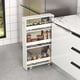 thumbnail image 2 of Costway Carro De Almacenamiento Delgado De 4 Niveles, Carro De Servicio Móvil Estrecho Con Estantes Abiertos, Con Ruedas, Para Cocina, Baño, Sala De Estar, Blanco/Negro Y Natural/Blanco Y Natural, 2 of 5