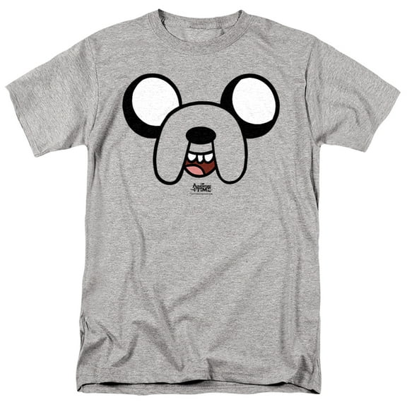 Adventure Time Jake Head Unisex Adult T Shirt, Athletic Heather, Small