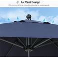 thumbnail image 5 of PURPLE LEAF 6' x 6' Square Rectangular Outdoor Table Umbrella with Crank and Tilt, Aluminum Frame Patio Market Sun Umbrella, 8 Sturdy Ribs, Navy Blue, 5 of 10