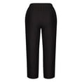 thumbnail image 5 of Lmnyox Women's Wide Leg Capris Stretchy Elastic Waist Cropped Trousers with Pocket Summer Casual Capri Pants, 5 of 5