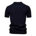 thumbnail image 3 of Men's Short Sleeve Shirt, Casual Knit Cotton Pullover with Turndown Collar for Summer, 3 of 3