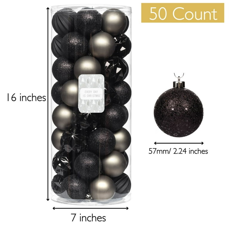 Every Day Is 50ct 57mm/ 2.24 inch Ornaments, Shatterproof Tree Ornament Set, Balls Decoration Lilac Purple