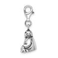 thumbnail image 2 of 925 Sterling Silver 3-D Antiqued Buddha With Lobster Clasp Charm Pendant; for Adults and Teens; for Women and Men, 2 of 4