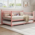 thumbnail image 2 of EastVita Metal Twin Daybed with Trundle, Sofa Bed Frame with Pull Out Bed, Charging Station & LED Lights for Living Room, Guest Room, Apartment, 2 of 7