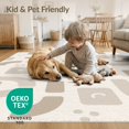 thumbnail image 1 of ODIKA 4'x6' Tan Beige Modern Abstract Geometric Curved Washable Area Rug Contemporary Minimalist Scattered Shapes Playful Stain Resistant, Low Pile, Easy Care for Dorm Room, Small Living, 1 of 4