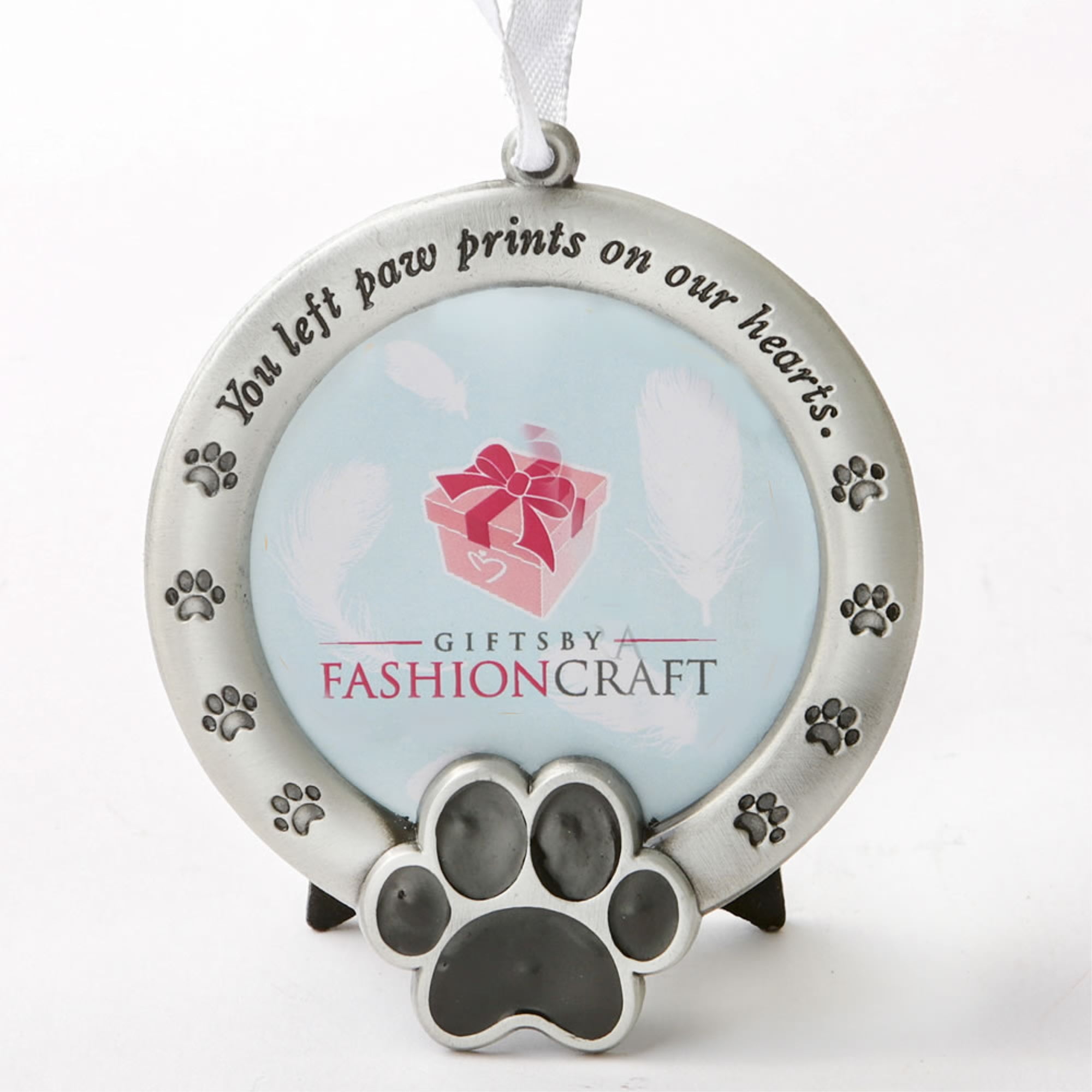 pet memorial ornament you left paw prints on our hearts pet