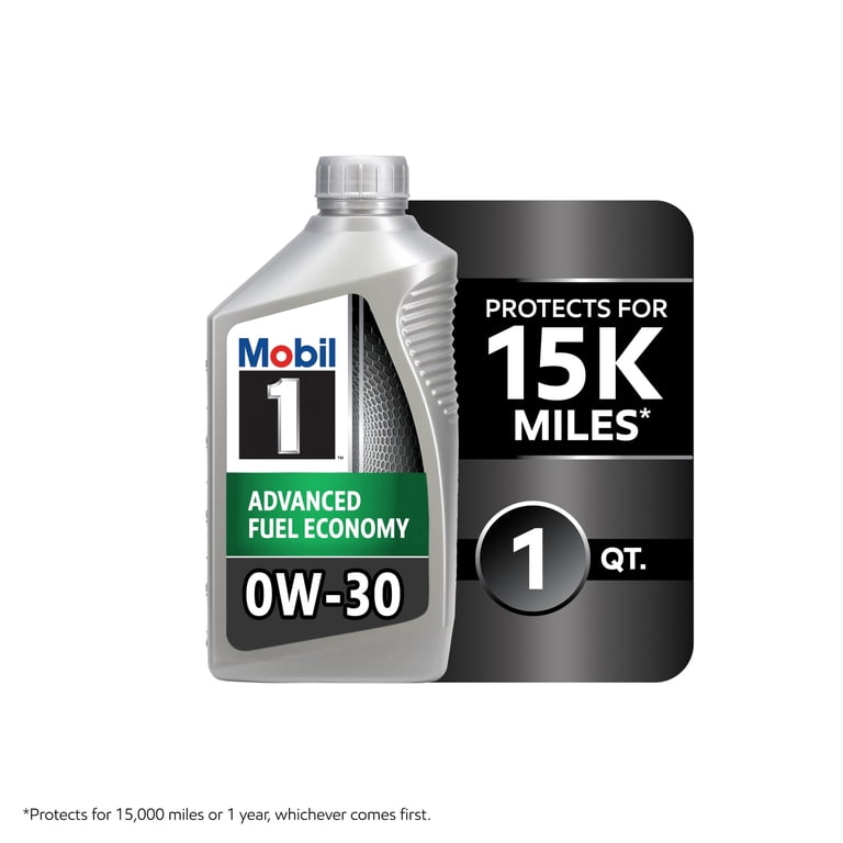 Mobil 1 Advanced Fuel Economy Full Synthetic Motor Oil 0W-30, 1