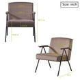 thumbnail image 4 of Modern Accent Chair, Metal Frame Armchair with Velvet Padded Backrest and Seat Cushion, Upholstered Sofa Chair, Brown, 4 of 6