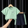 thumbnail image 2 of Jamsmile Toddler Boys Outfit Sets Children Soft Short Sleeve T Shirts Tops + Shorts Casual Two Piece Summer Kids Boys Outfits Sets, 2 of 3