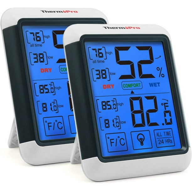 ThermoPro TP55 2 Pieces Digital Hygrometer Indoor Home Thermometer