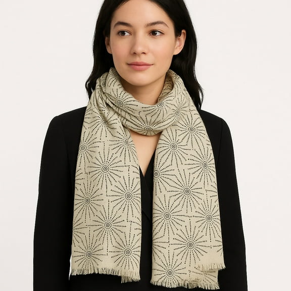 Trendy Women's Wool Scarf | Lightweight, Soft Quality, Printed Design MWL301
