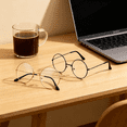 thumbnail image 3 of GJX 2026 New Metal Frame Round Glasses Clear Lens Glasses Lightweight Circle Eyeglasses for Women Men, 3 of 7