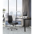 thumbnail image 2 of Armless Mid Back Manager's Faux Leather Chair in Black with Chrome Base, 2 of 8