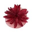 thumbnail image 1 of Chic Headwear Large Derby Statement Veil Fascinator - Burgundy, 1 of 1