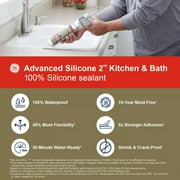 Silicone 2+ Kitchen and Bath Caulk, Clear, 10.1oz