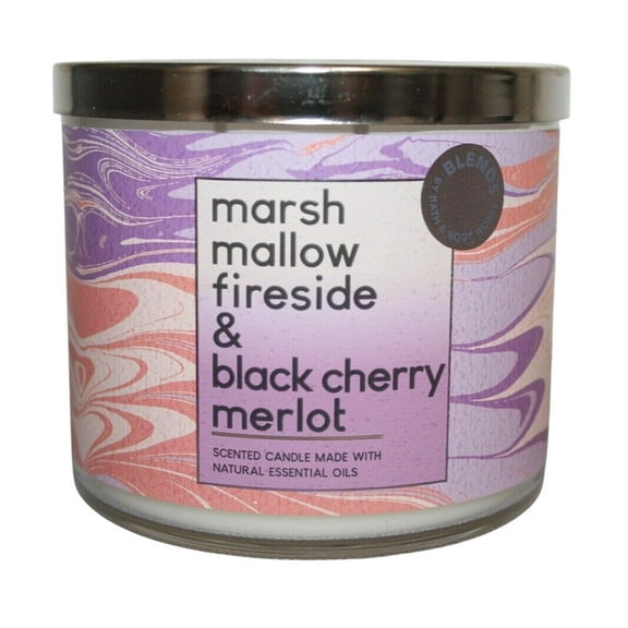 Bath and Body Works Marshmallow Fireside & Black Cherry Merlot 3-Wick Candle (14.5 oz / 411 g)