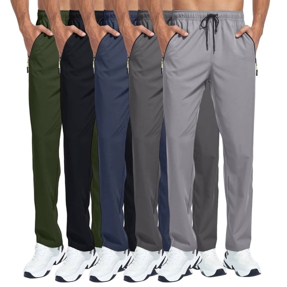 Lightweight Casual Pants Mens, Pull On Ice Silk Comfort Everyday Pants, Stretch Pant for Men Over 50 A Black M