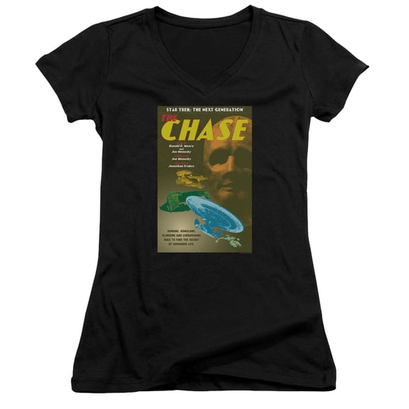 Star Trek Tng Season 6 Episode 20 Junior Women's V-Neck T-Shirt Black